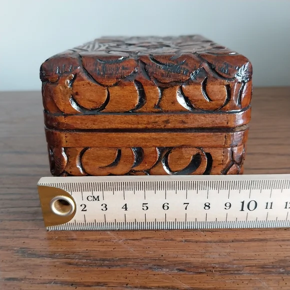 Hand-Carved Floral Wood Nesting Boxes - Brown - Picture 15 of 16